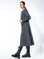 Trench supradimensionat din denim cu fermoar în talie - imagine 4