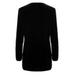 Sacou negru clasic fără rever din catifea - imagine 2