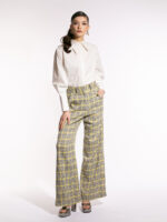 Pantaloni houndstooth galben