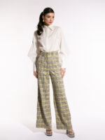 Pantaloni houndstooth galben - imagine 2