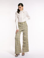 Pantaloni houndstooth galben - imagine 3
