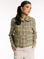 Jachetă Audrey houndstooth galben - imagine 2