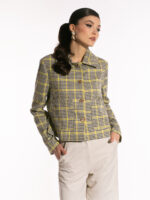 Jachetă Audrey houndstooth galben - imagine 3