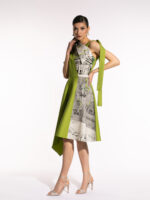 Rochie lime duo din bumbac cu tiv asimetric - imagine 3