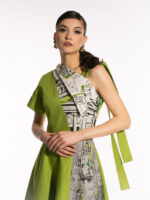 Rochie lime duo din bumbac cu tiv asimetric - imagine 5