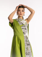 Rochie lime duo din bumbac cu tiv asimetric - imagine 6