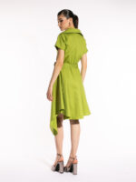 Rochie verde din bumbac cu guler pătrat - imagine 5