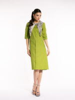 Rochie în A din bumbac cu guler detașabil - imagine 2