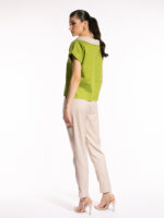 Bluză verde din bumbac cu guler detașabil - imagine 5