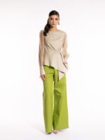 Bluză cu mâneci din voal de mătase Elara - imagine 2