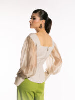 Bluză cu mâneci din voal și decolteu pătrat Ismera - imagine 7