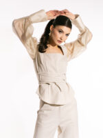 Bluză cu mâneci din voal și decolteu pătrat Ismera - imagine 9