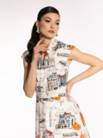 Rochie alba cu print Kara - imagine 3