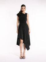 Rochie din tencel negru prafuit Thea - imagine 2