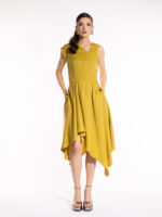 Rochie cu decolteu asimetric Yellow Safari - imagine 2