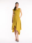 Rochie cu decolteu asimetric Yellow Safari