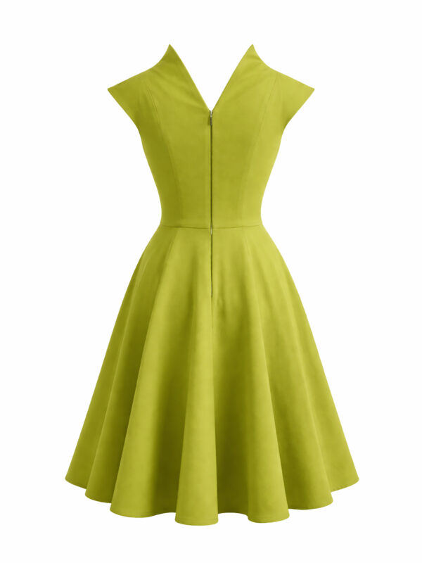 Larisa Dragna 16 Vibrant lime green dress back