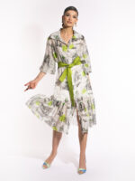 Rochie din voal cu print „White Memories of Romania” - imagine 2
