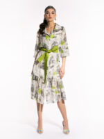 Rochie din voal cu print „White Memories of Romania” - imagine 3