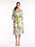 Rochie din voal cu print „White Memories of Romania”