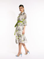 Rochie din voal cu print „White Memories of Romania” - imagine 5